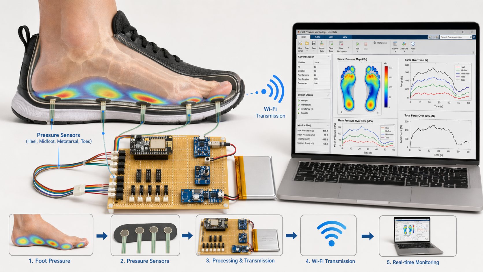 Human foot force measurement system