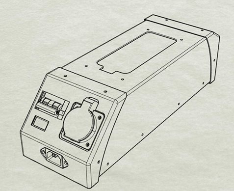 Portable lithium-ion pack sketch
