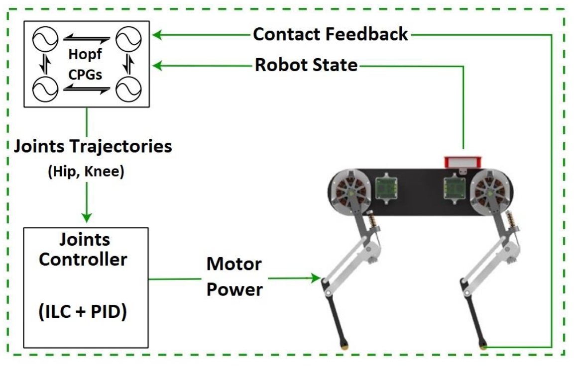 Bio-inspired quadruped controller diagram